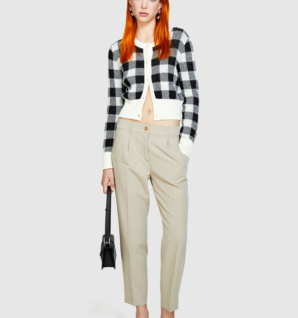 Solid color joggers - women's joggers - Beige | Sisley image number 1